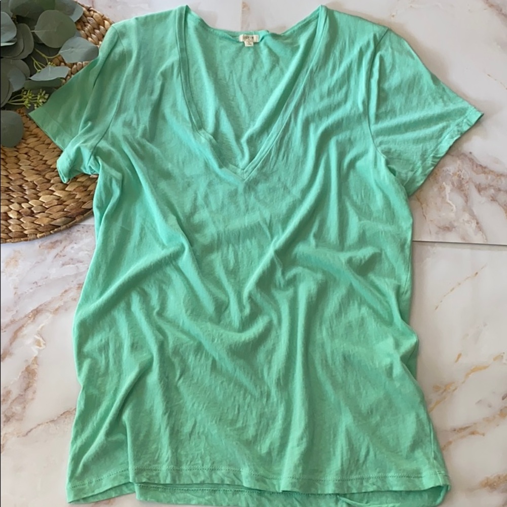 Jcrew Factory vneck tshirt -Size L - mint green